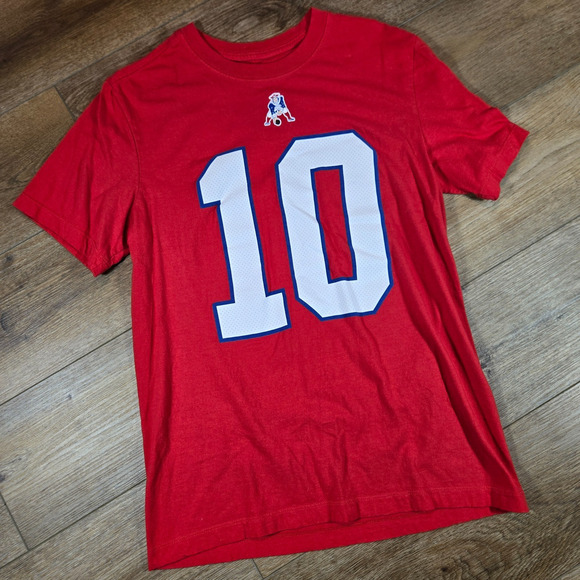 Nike Mac Jones #10 New England Patriots T-Shirt Men’s Small Red NFL Football Tee - Picture 1 of 6